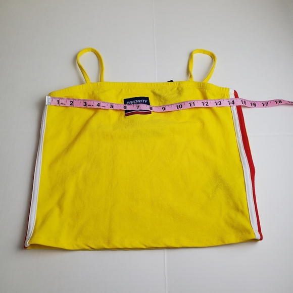 Forever 21 USPS Edition Priority Mail Yellow Crop Top Tank Strappy Women Sz M - Picture 4 of 8